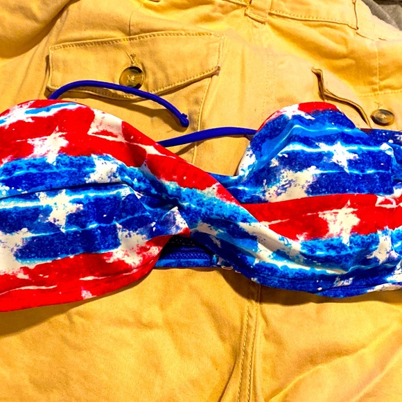 New Rue Bleu bathing suit top by rue 21. Size XL Red and blue with white stars. - Picture 1 of 9